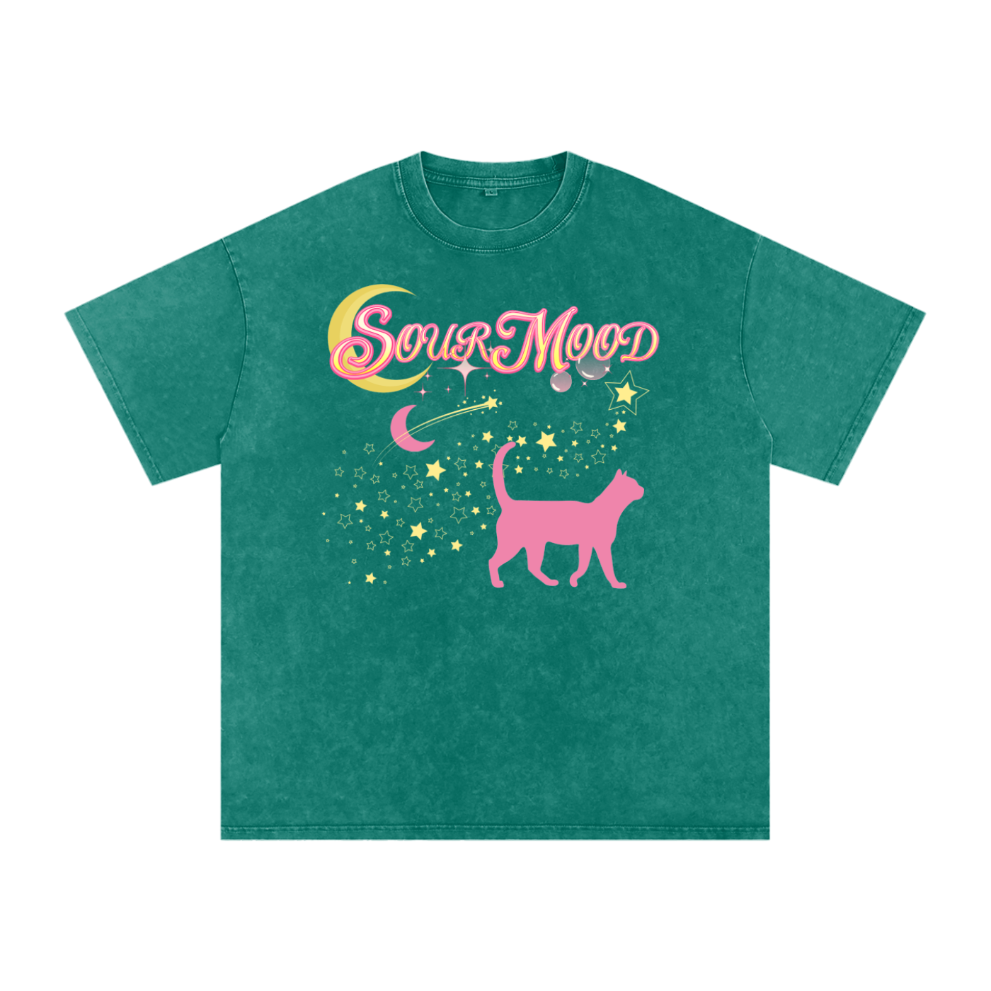 Anime Sour Mood Acid Wash Oversize T-Shirt