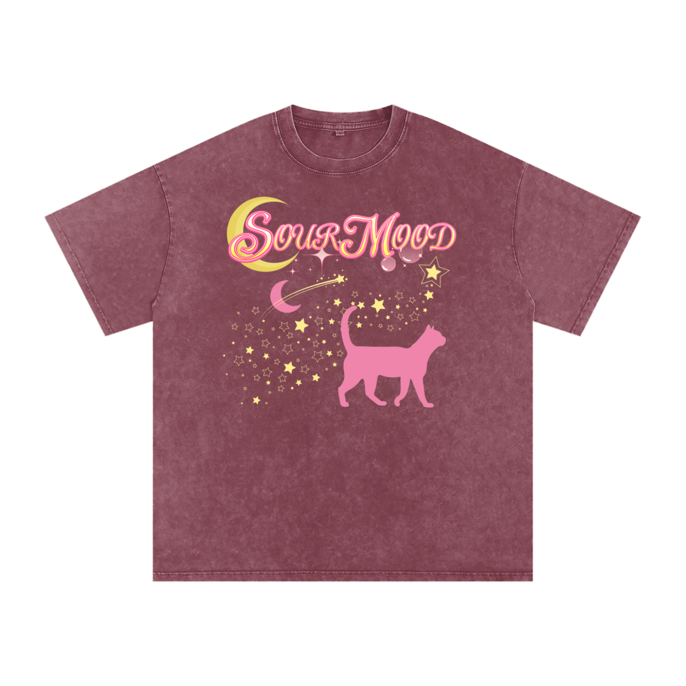 Anime Sour Mood Acid Wash Oversize T-Shirt