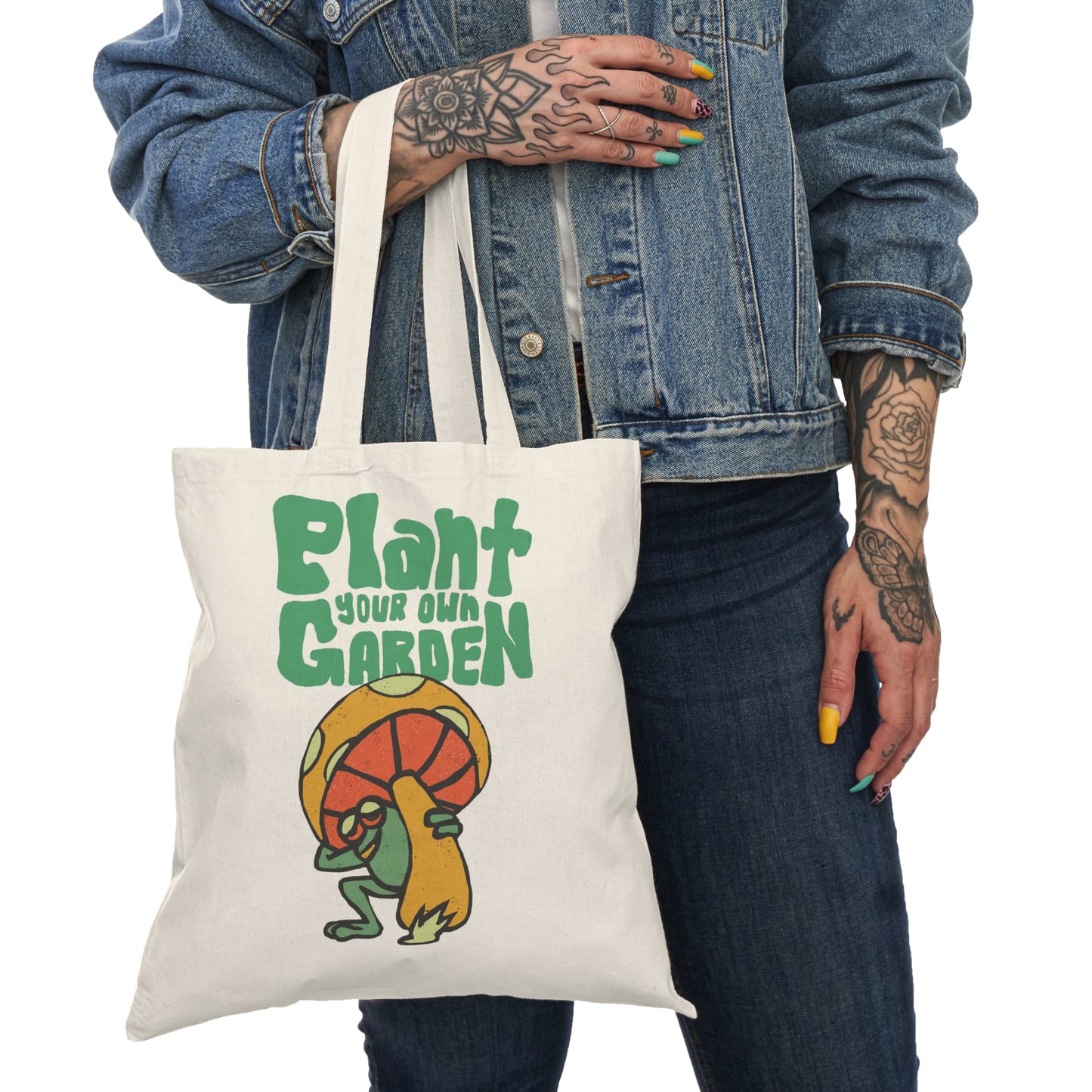 Garden Frog Natural Tote Bag
