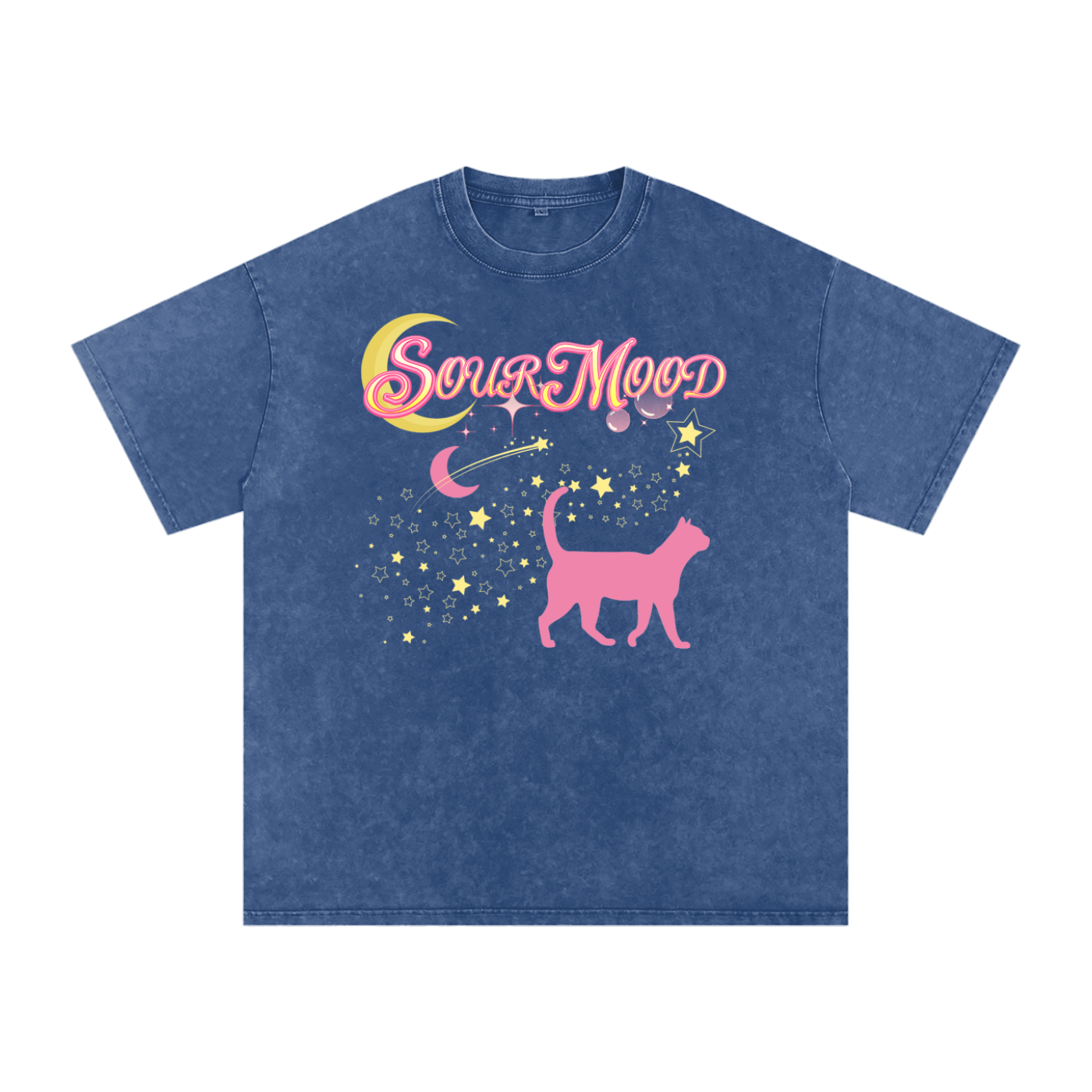 Anime Sour Mood Acid Wash Oversize T-Shirt