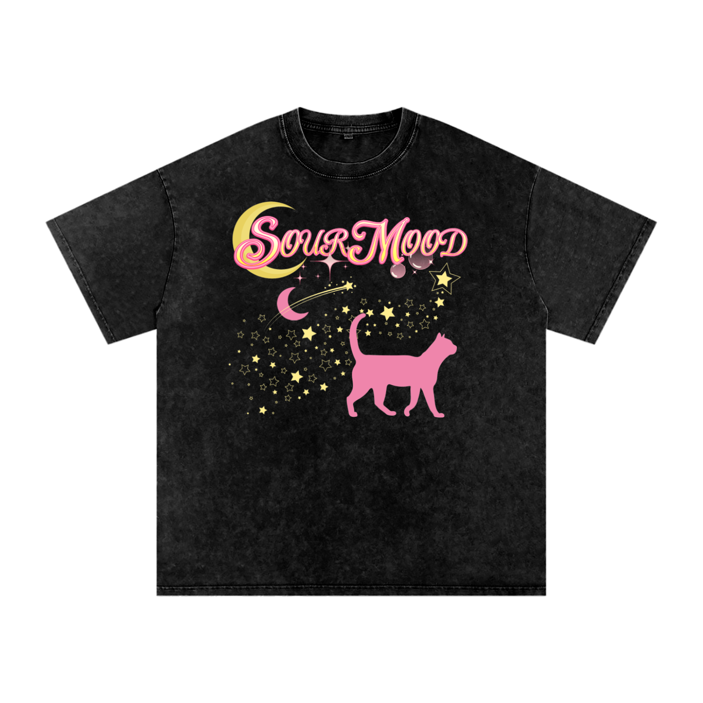 Anime Sour Mood Acid Wash Oversize T-Shirt