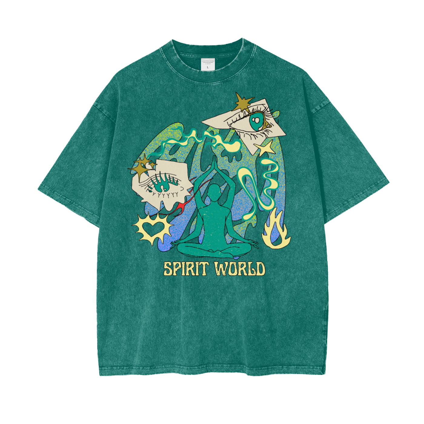 Anime Spirit World Unisex Oversize Snow Washed T-Shirt