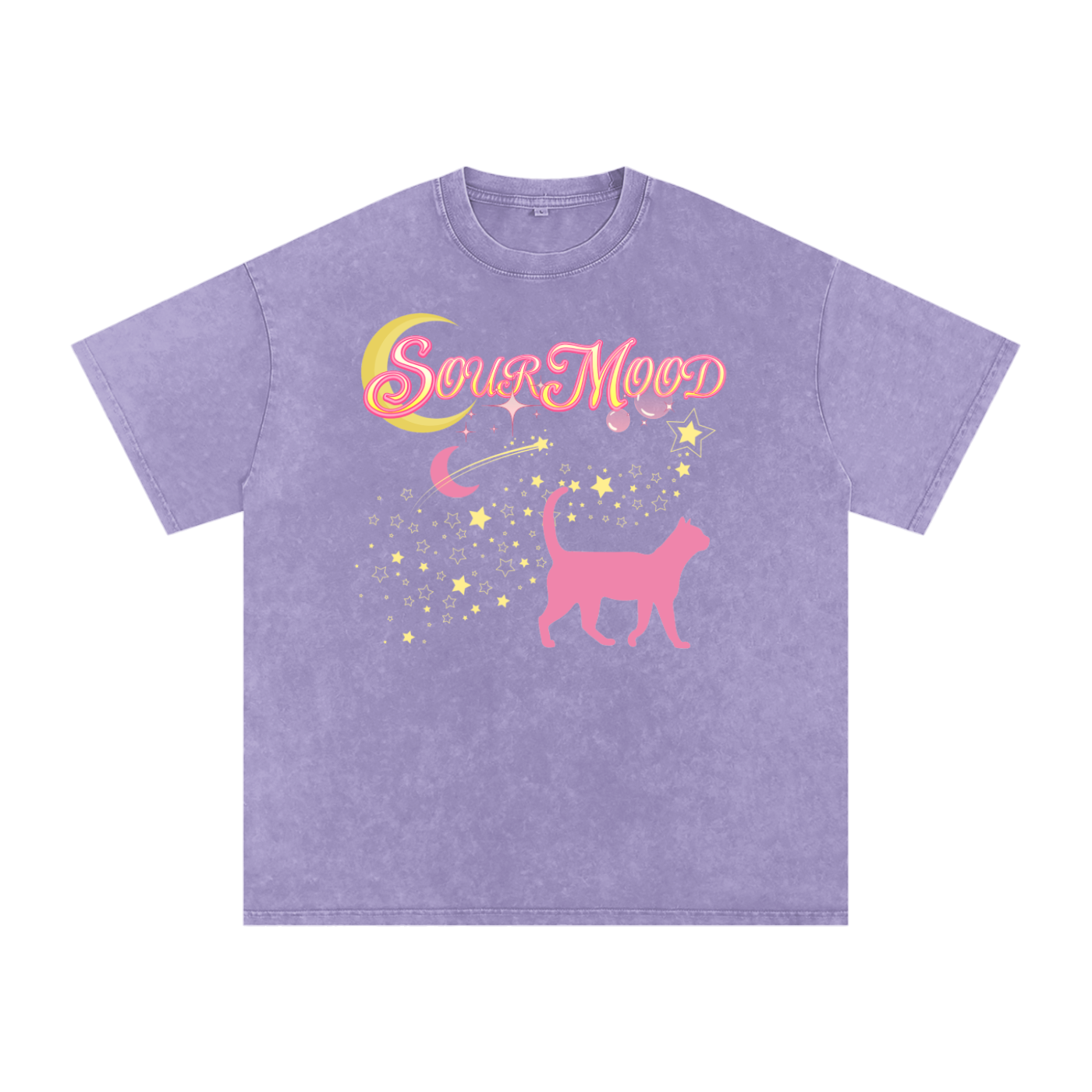 Anime Sour Mood Acid Wash Oversize T-Shirt