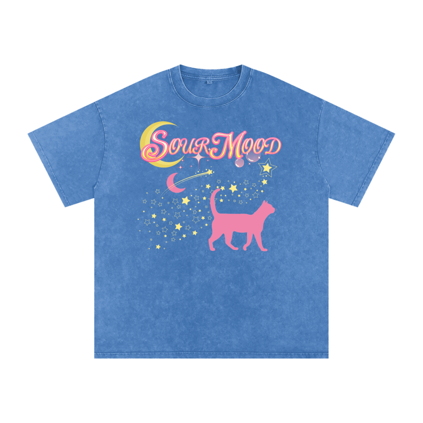 Anime Sour Mood Acid Wash Oversize T-Shirt