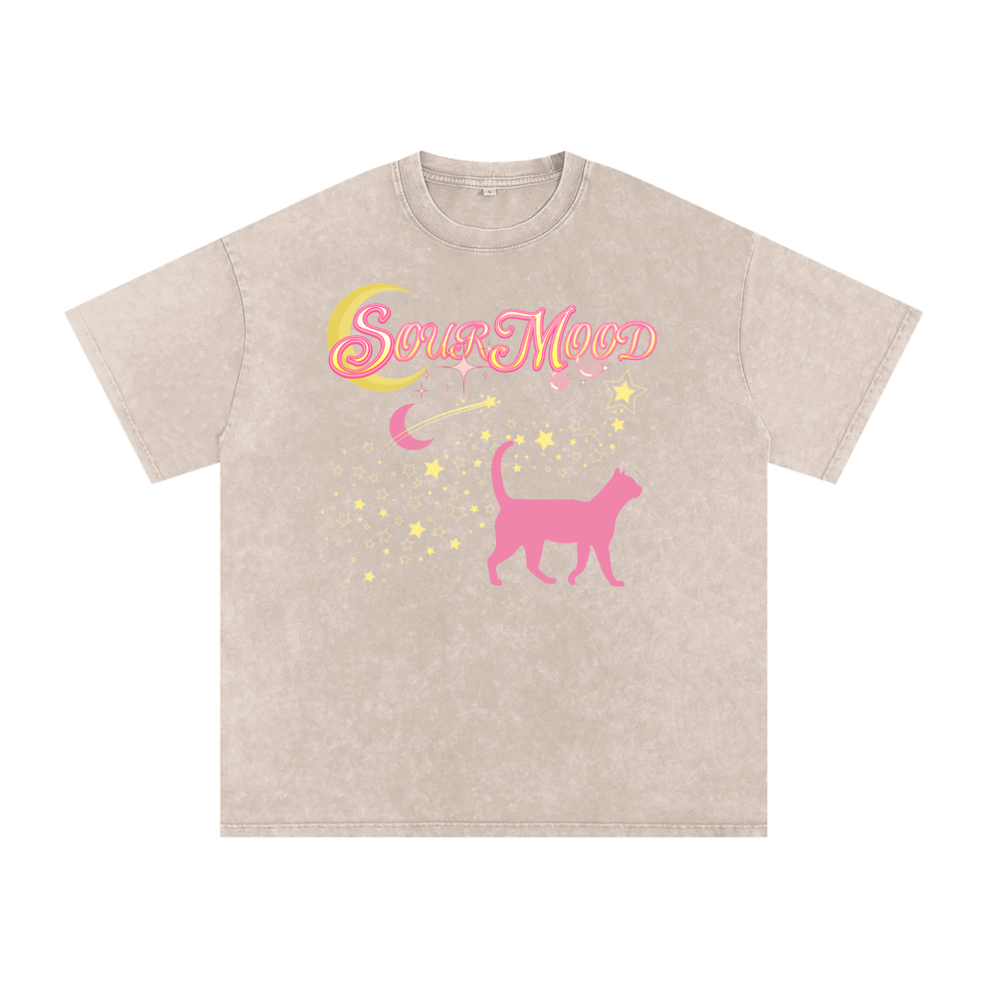 Anime Sour Mood Acid Wash Oversize T-Shirt