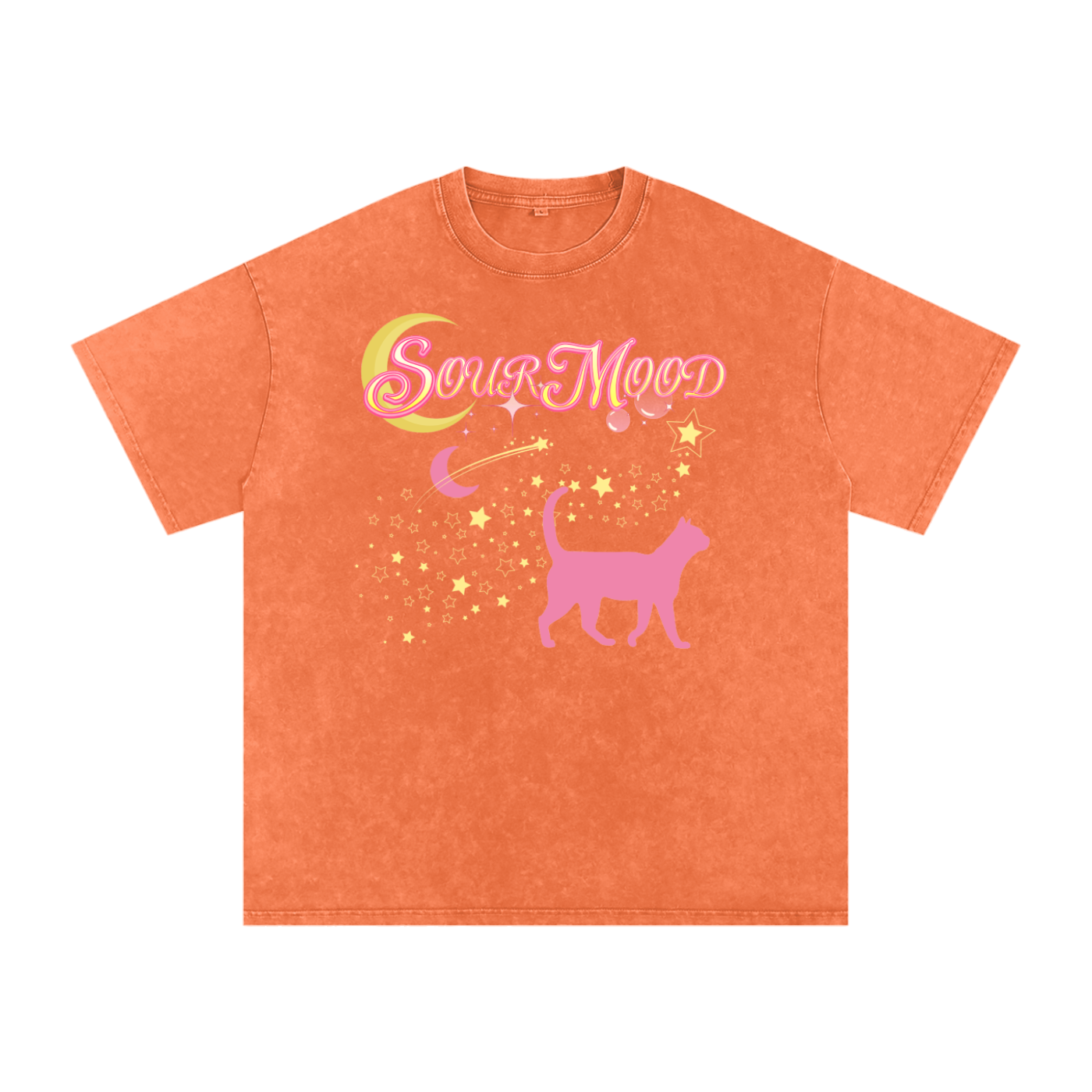 Anime Sour Mood Acid Wash Oversize T-Shirt
