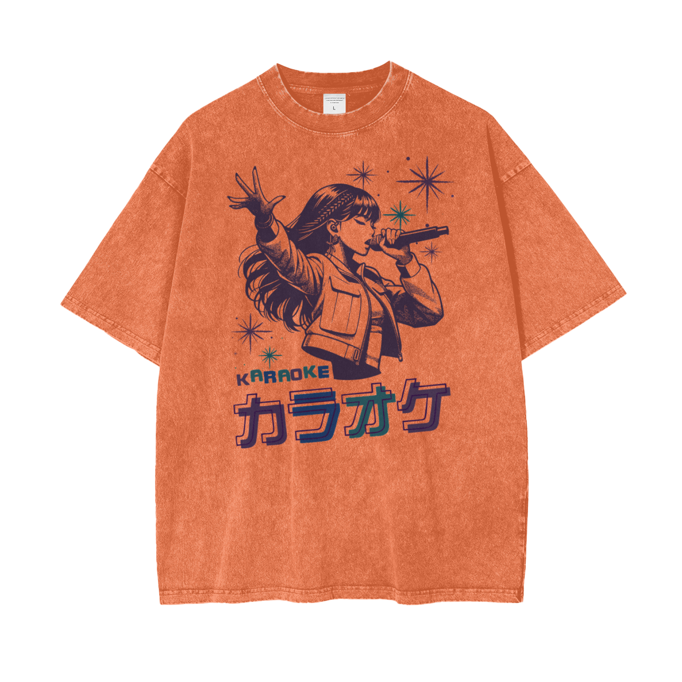 Anime Karaoke Unisex Oversize Snow Washed T-Shirt