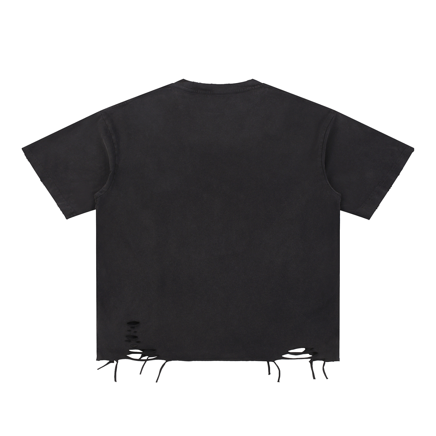 Anime No Peace Unisex Snow Washed Raw-Hem T-Shirt