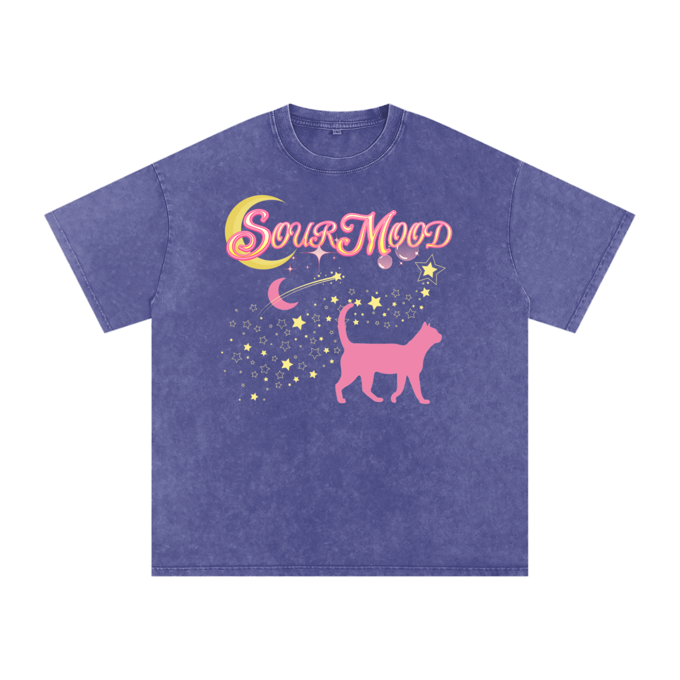 Anime Sour Mood Acid Wash Oversize T-Shirt