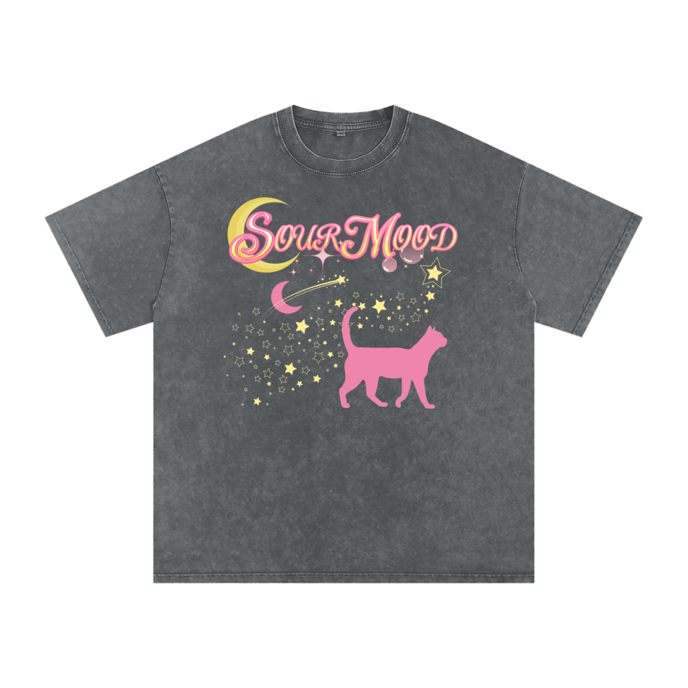 Anime Sour Mood Acid Wash Oversize T-Shirt